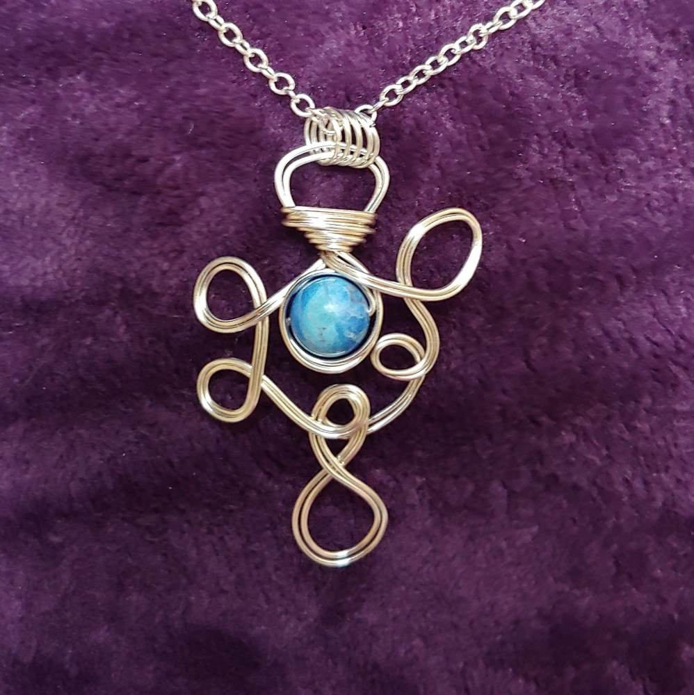 Silver & Sodalite Hand Made 18" Necklace